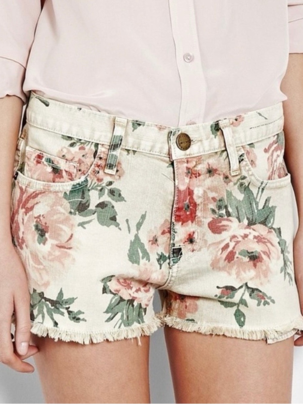 Current/Elliott The Boyfriend Short Floral Shorts